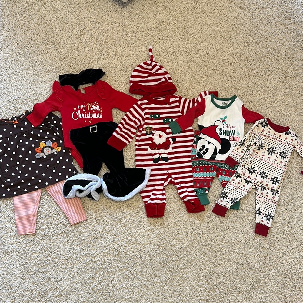 Thanksgiving/Christmas Baby Girl Clothes 3-6 months